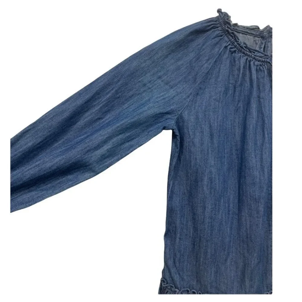 Gap Girls‎ Size M Denim Dress Cotton Dark Indigo Drop Waist
